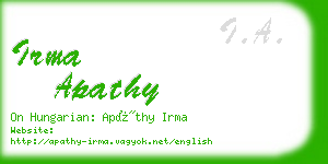 irma apathy business card